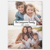 Aimant 2 Photo Collage Nom de famille - Photos horizontal (Recto)