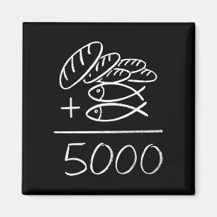 Aimant 2 poissons 5 pains jésus nourrit les 5000 chrétien