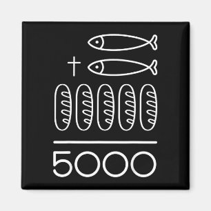 Aimant 2 poissons 5 pains jésus nourrit les 5000 chrétien