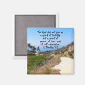 Aimant 2 Timothée 1:7 Verse biblique confiant (Recto/Verso)