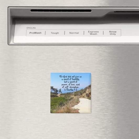 Aimant 2 Timothée 1:7 Verse biblique confiant (In Situ (Lave-vaisselle))