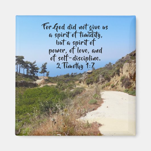 Aimant 2 Timothée 1:7 Verse biblique confiant (Devant)