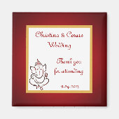 Aimant 2"x2" Faire-part Lord Ganesha/Hindu Red S (Devant)