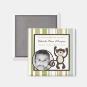 Aimant 2"x2" Faire-part magnétique singe temps Zoo animal (Recto/Verso)