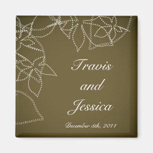 Aimant 2"x2" Favoriser l'aimant Automne Floral Feuilles d