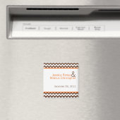 Aimant 2"x2" Favoriser l'aimant Brown orange Nom Chevron (In Situ (Lave-vaisselle))