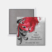 Aimant 2"x2" Favoriser l'aimant rouge sur l'argent masqua (Recto/Verso)