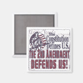 Aimant 2e amendement défend les États-Unis (Recto/Verso)
