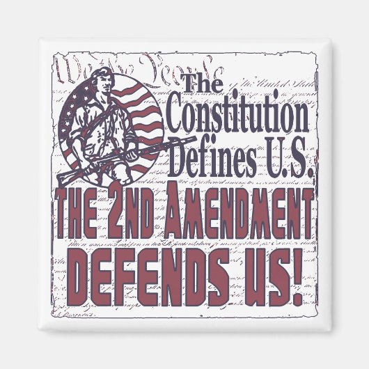 Aimant 2e amendement défend les États-Unis (Devant)