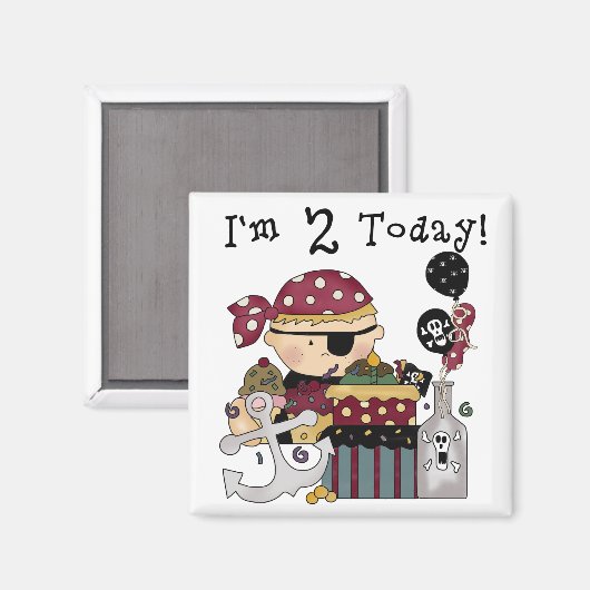 Aimant 2e anniversaire Pirate Tshirts et cadeaux (Recto/Verso)
