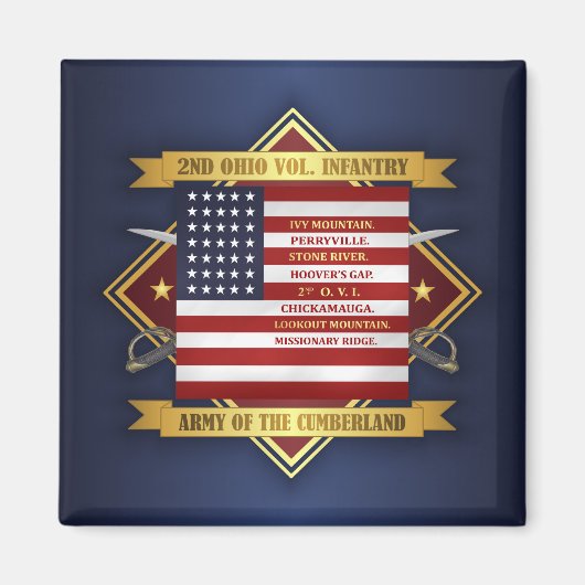 Aimant 2e infanterie bénévole de l'Ohio (Devant)