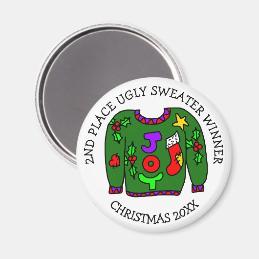 Aimant 2E Prix du concours de pull moche (Recto/Verso)