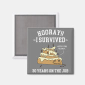 Aimant 30 ans au travail 30e anniversaire de l'employé (Recto/Verso)