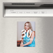 Aimant 30e anniversaire ajouter nom date année photo blan (In Situ (Lave-vaisselle))