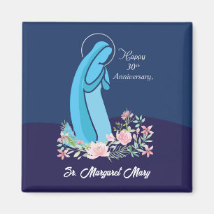 Aimant 30e anniversaire de la vie religieuse Nun Fleur ro