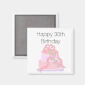 Aimant 30e anniversaire Pink Cake (Recto/Verso)