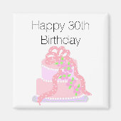 Aimant 30e anniversaire Pink Cake (Devant)