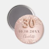 Aimant 30e anniversaire rose or blush enregistrer la date (Recto/Verso)
