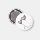 Aimant 30e mariage Pearl anniversaire ballons violets cad (Recto/Verso)
