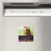 Aimant 311 Chic Chic Hot Rose Lime Leopard Bow Enregistre (In Situ (Lave-vaisselle))