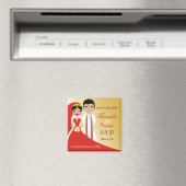 Aimant 311- Mariée indienne de beauté avec groom (In Situ (Lave-vaisselle))