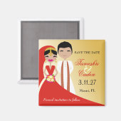 Aimant 311- Mariée indienne de beauté avec groom (Recto/Verso)