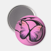 Aimant 311 Papillon lustré rose (Recto/Verso)