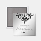 Aimant 311-Simplisticly Elegant Damask Enregistrer la dat (Recto/Verso)