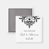 Aimant 311-Simplisticly Elegant Damask Enregistrer la dat (Recto/Verso)