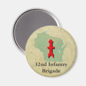Aimant 32e infanterie Wisconsin Militaire (Recto/Verso)