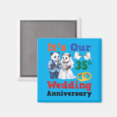Aimant 35e anniversaire de mariage Panda Couples Ensemble (Recto/Verso)
