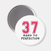 Aimant 37 Ans À La Perfection Design Anniversaire (Recto/Verso)