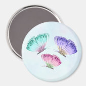 Aimant 3 Jolies papillons d'aquarelle Pastel (Recto/Verso)