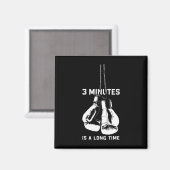 Aimant 3 minutes, c'est un long moment Boxe Kickboxing Dr (Recto/Verso)
