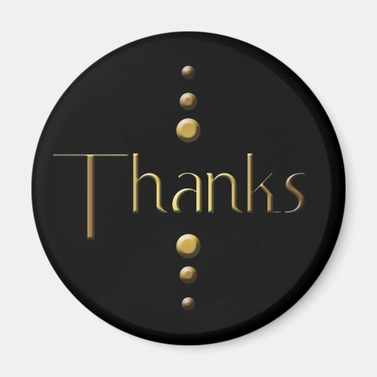 Aimant 3 points Gold Block Merci et Arrière - plan noir (Devant)