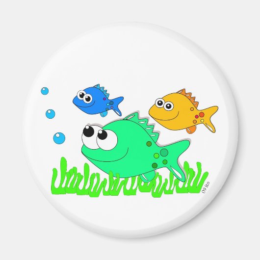 Aimant 3 poissons dans la mer (Devant)