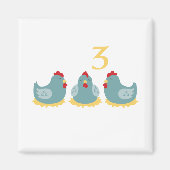 Aimant 3 poules françaises (Devant)