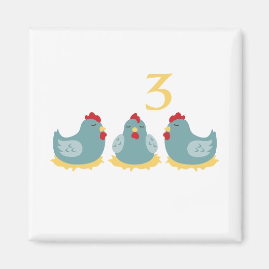 Aimant 3 poules françaises (Devant)