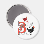 Aimant 3 poules françaises (Recto/Verso)