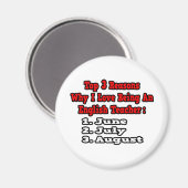 Aimant 3 Raisons J'Aime Être Enseignant Anglais (Recto/Verso)