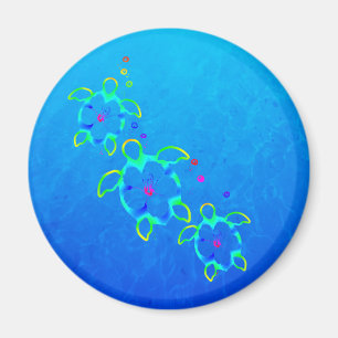 Aimant 3 tortues hawaïennes de Honu teintes par cravate