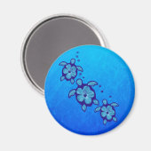 Aimant 3 Tortues Honu Bleues (Recto/Verso)