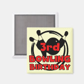 Aimant 3e Bowling Anniversaire Tshirts et cadeaux (Recto/Verso)