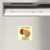 Aimant 3e fête de pizza Tshirts et cadeaux d'anniversaire (In Situ (Lave-vaisselle))