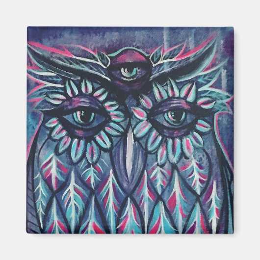 Aimant 3e hibou des yeux (Devant)