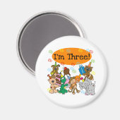 Aimant 3ème anniversaire de fêtards (Recto/Verso)