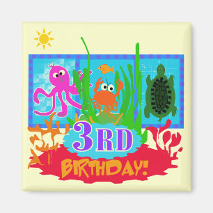 Aimant 3ème Aventure sous-marine Tshirts d'anniversaire
