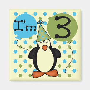 Aimant 3ème Pingouin T-shirts et cadeaux d'anniversaire