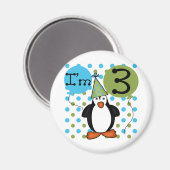 Aimant 3ème Pingouin T-shirts et cadeaux d'anniversaire (Recto/Verso)