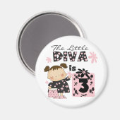 Aimant 3èmes T-shirts et cadeaux d'anniversaire de petite (Recto/Verso)